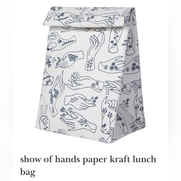 Victorian-esque “Show of Hands” paper kraft tote bag & matching key ring-NWT - Picture 10 of 12